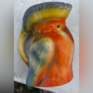 Hand-Painted Orange and Yellow Ceramic Bird  - Home Accent